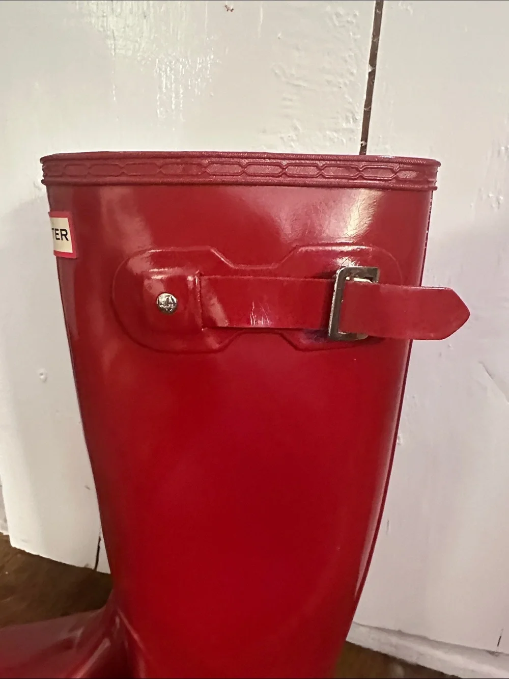 Hunter Gloss Red Knee-High Rain Boots